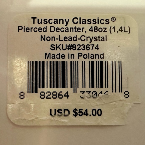 Lenox Tuscany Classics Pierced Crystal Decanter - Picture 4 of 6